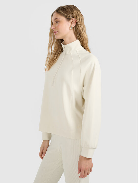 4F 4F Bluza MODAL STORY Kremowy Regular Fit