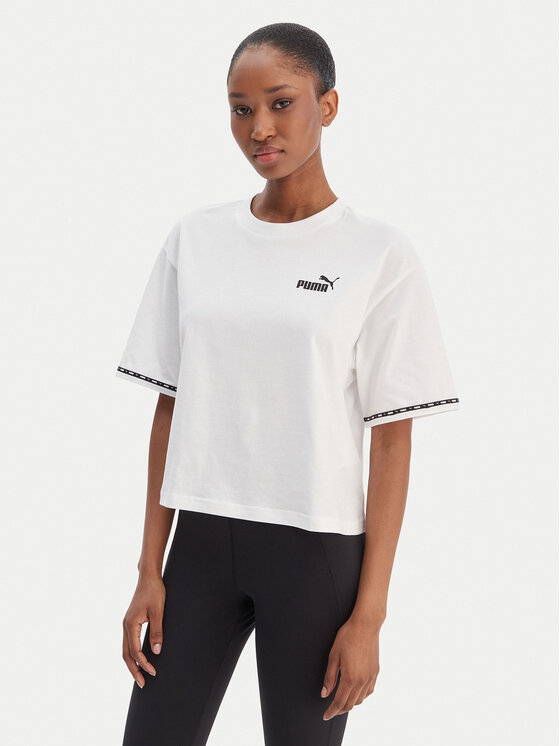 Puma Puma Marškinėliai POWER TAPE TEE 67362602 Balta Regular Fit