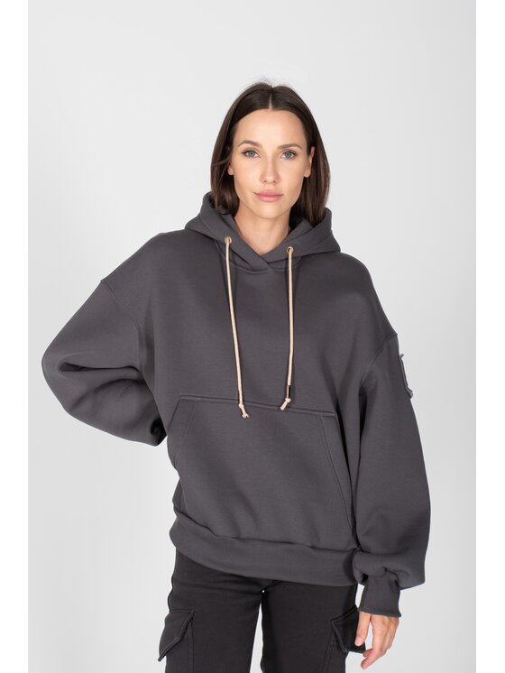MANDRAGORA MANDRAGORA Bluza cangaroo Szary Oversize
