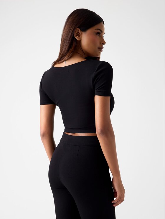 Guess Guess Μπλουζάκι W6RP08 KCBO2 Μαύρο Classic Fit