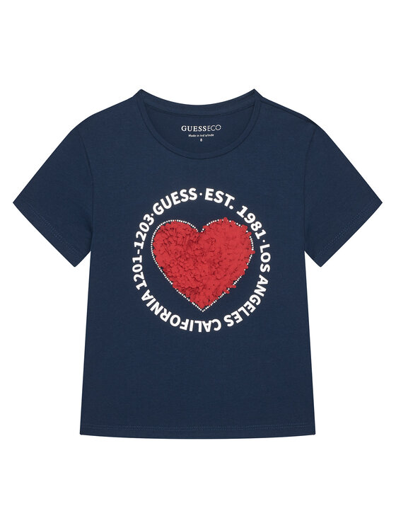Guess Guess T-Shirt J6RI24 K6YW4 Tmavomodrá Regular Fit