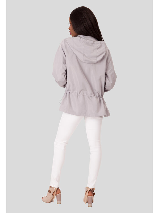 Perso Perso Kurtka przejściowa lekka z kieszeniami Szary Slim Fit