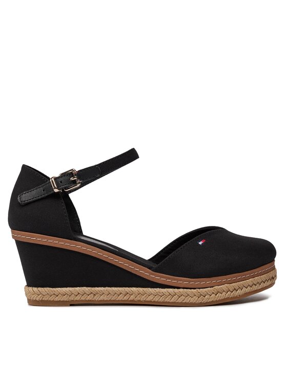 Tommy Hilfiger Tommy Hilfiger Espadrile Basic Close Toe Mid Wedge FW0FW04787 Crna