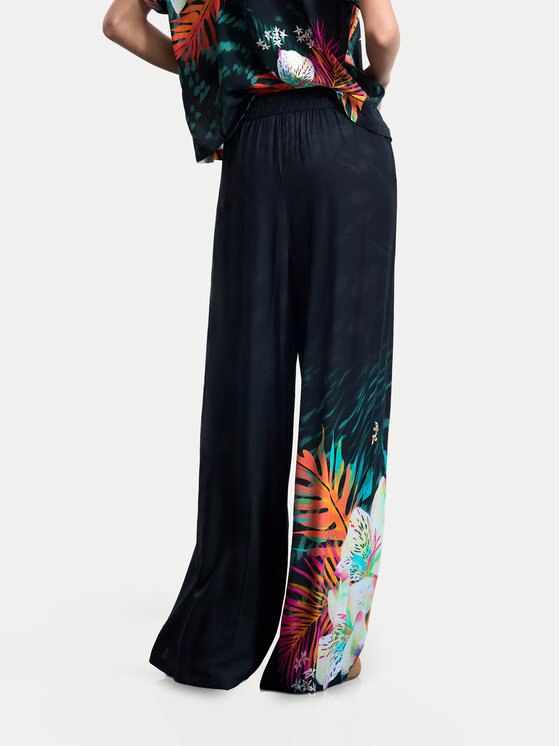 Desigual Desigual Medžiaginės kelnės Daikiri 26SWPW52 Juoda Regular Fit