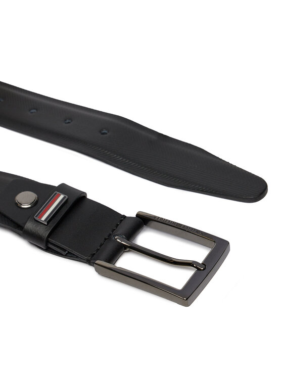 Tommy Hilfiger Tommy Hilfiger Ζώνη Ανδρική Business Texture 3.5 Adj AM0AM12069 Μαύρο