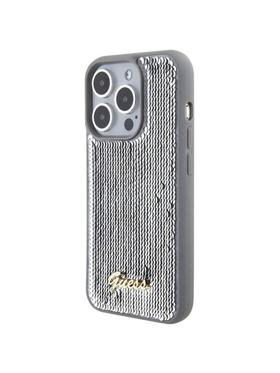 Guess Guess Etui na telefon iPhone 15 Pro Srebrny