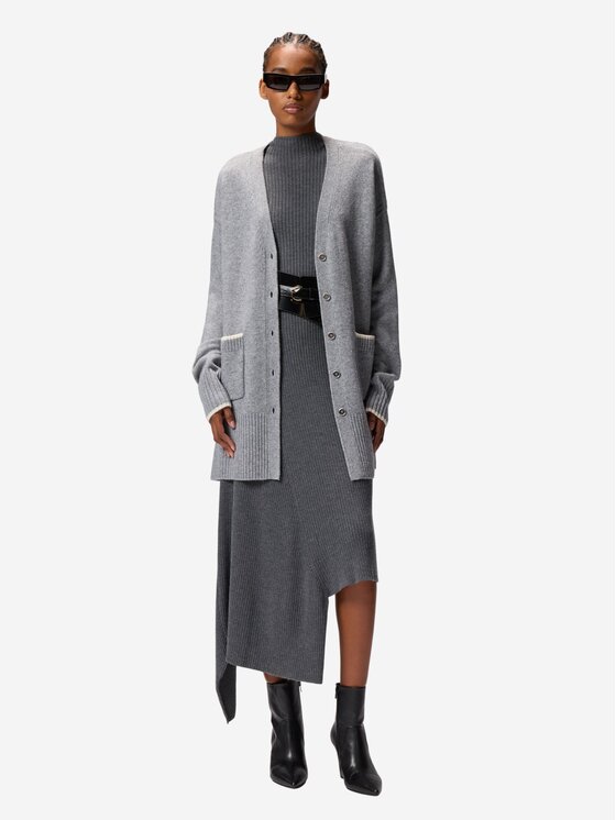 PINKO PINKO Kardigan Tasmania cardigan lana merinos cachemire Szary Oversize