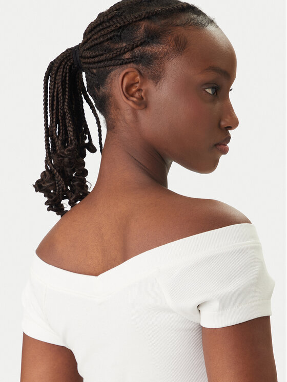 Tommy Jeans Tommy Jeans Bluse DW0DW22265 Weiß Slim Fit