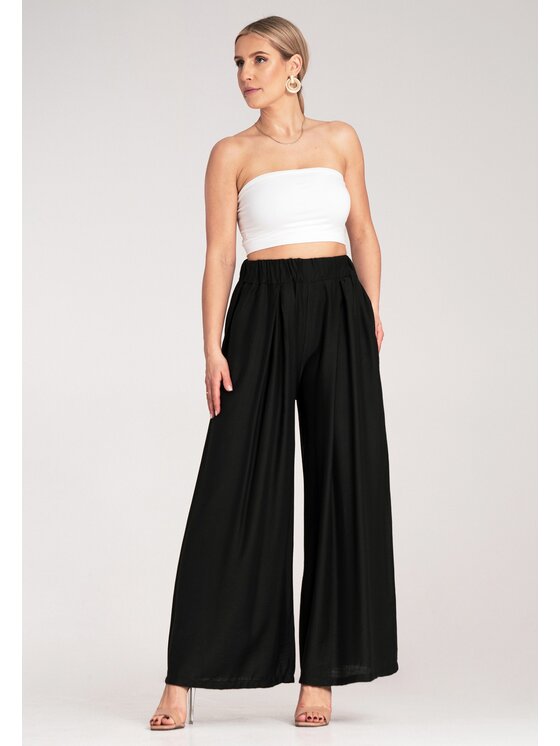 FIGL FIGL Spodnie damskie M1158 Czarny Regular Fit