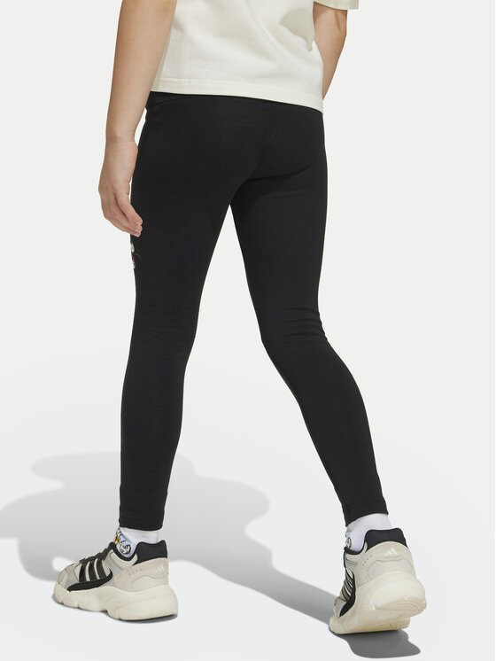 adidas adidas Colanți Disney Mickey Mouse JF3647 Negru Slim Fit