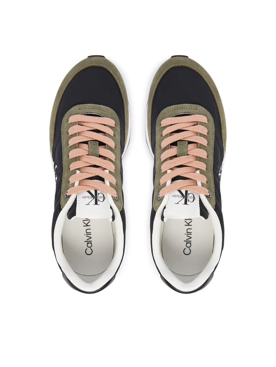 Calvin Klein Calvin Klein Sneakersy Retro Runner Lace Up Nylon Mg YW0YW01990 Čierna