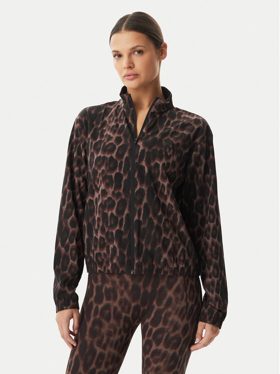 adidas Bluza Workout Essentials Leopard Woven KD7612 Brązowy Regular Fit