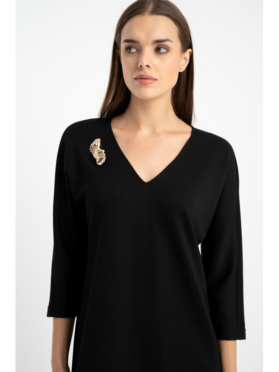 CLICK CLICK Koktejlové šaty 60-6150 Černá Regular Fit