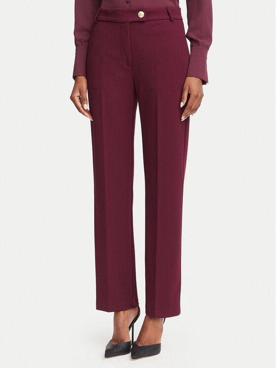 Rinascimento Rinascimento Pantaloni din material CFC0131085003 Vișiniu Regular Fit