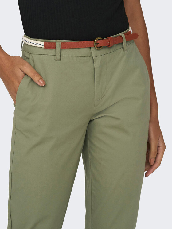 ONLY ONLY Spodnie materiałowe 15218519 Zielony Regular Fit