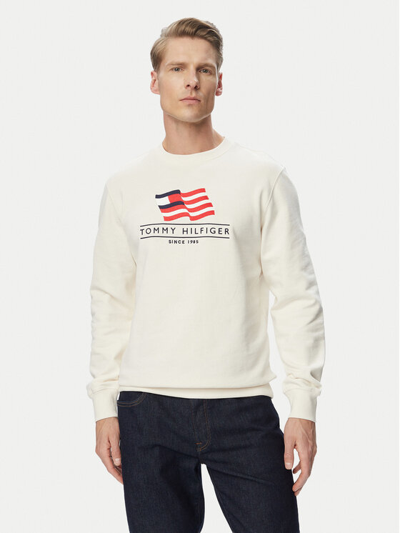 Tommy Hilfiger Tommy Hilfiger Felpa Main Flag MW0MW43383 Beige chiaro Regular Fit