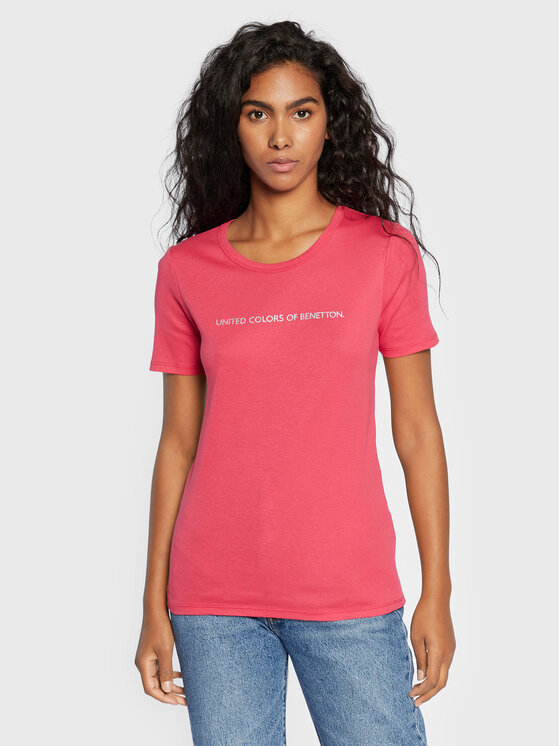 United Colors Of Benetton United Colors Of Benetton T-Shirt 3GA2E16A2 Růžová Regular Fit