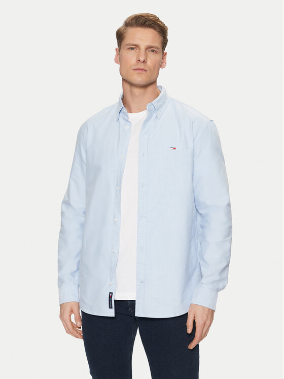 Tommy Jeans Tommy Jeans Cămașă Oxford DM0DM20667 Albastru celest Regular Fit