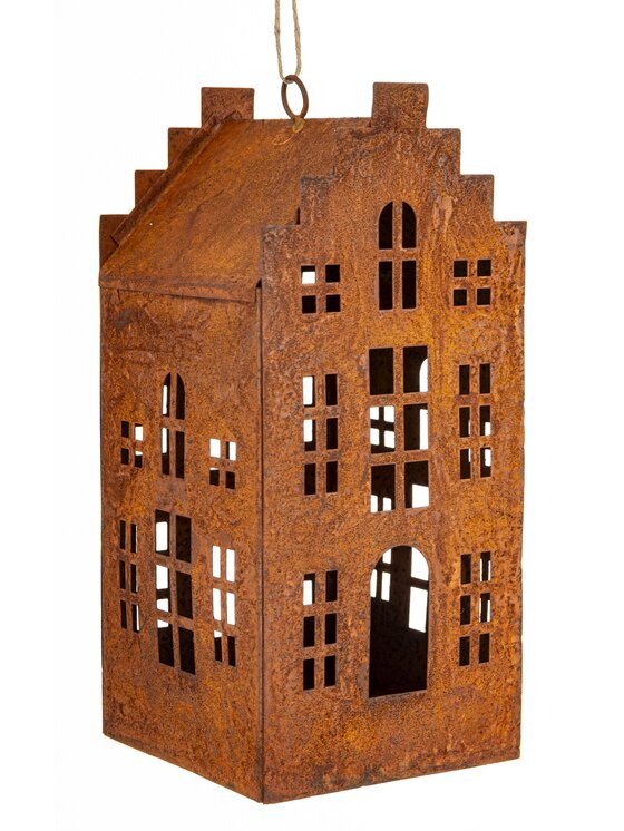 MIAhome MIAhome Figurka domek metalowy rdzawy RUGGINE Pomarańczowy