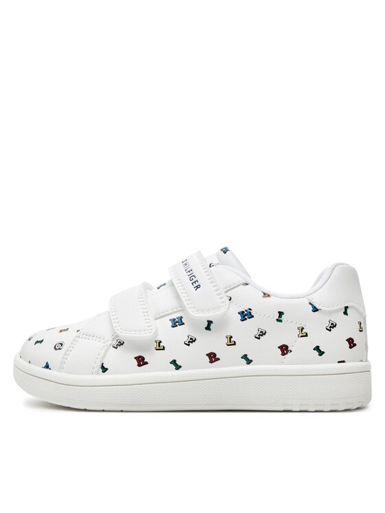 Tommy Hilfiger Tommy Hilfiger Sneakersy Aop Low Cut Velcro Sneaker T1X9-33338-1355 S Biały
