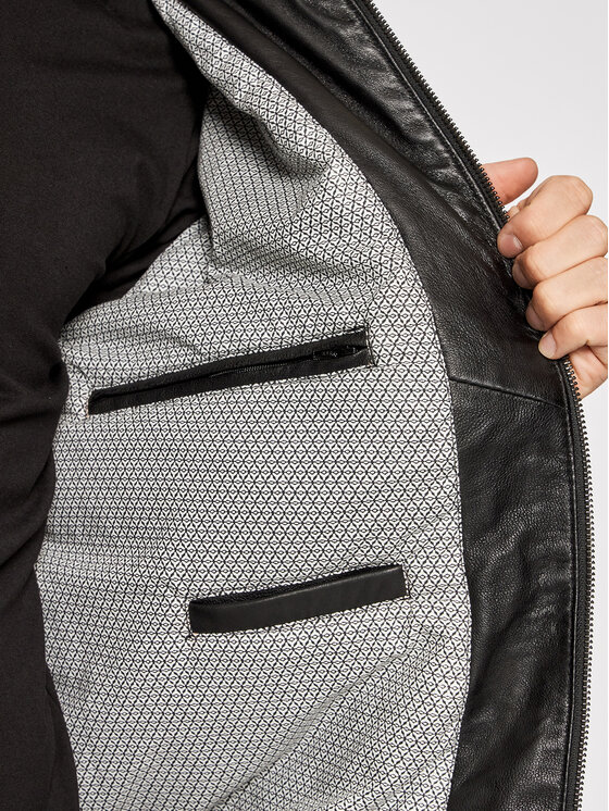 Serge Pariente Serge Pariente Geacă de piele Dany Negru Regular Fit