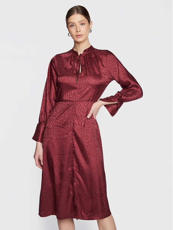 Closet London Každodenné šaty D8522 Bordová Regular Fit