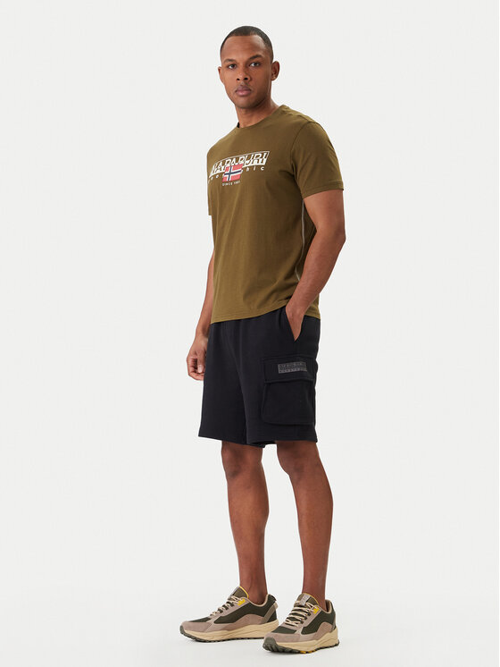 Napapijri Napapijri Sportovní kraťasy N-Box Logo Cargo NP0A4I59 Černá Regular Fit