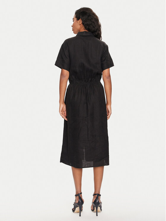 Tommy Hilfiger Tommy Hilfiger Rochie tip cămașă WW0WW41911 Negru Relaxed Fit