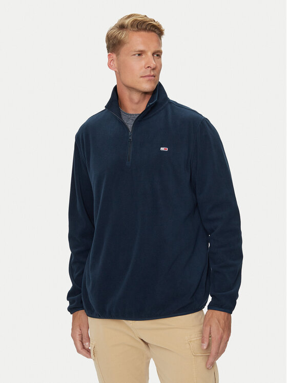 Tommy Jeans Fleecová mikina Flag DM0DM20508 Tmavomodrá Regular Fit