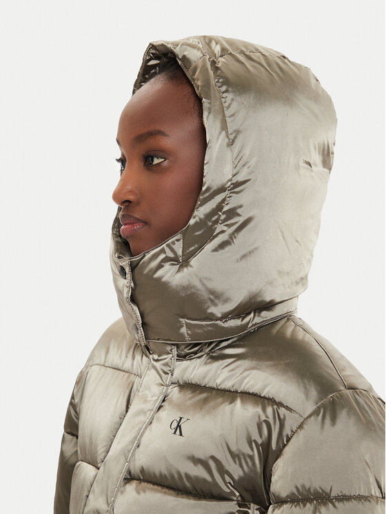 Calvin Klein Jeans Calvin Klein Jeans Žieminė striukė Shiny Monologo J20J224616 Pilka Regular Fit