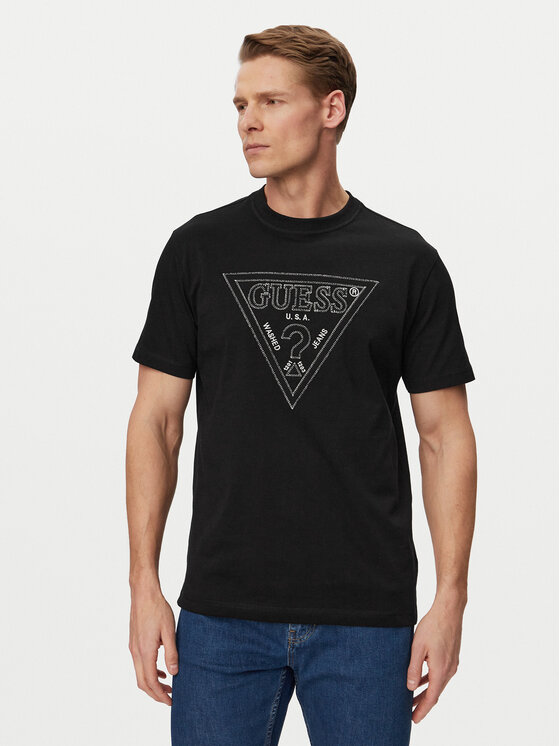Guess Tricou M6GI15 K3008 Negru Regular Fit