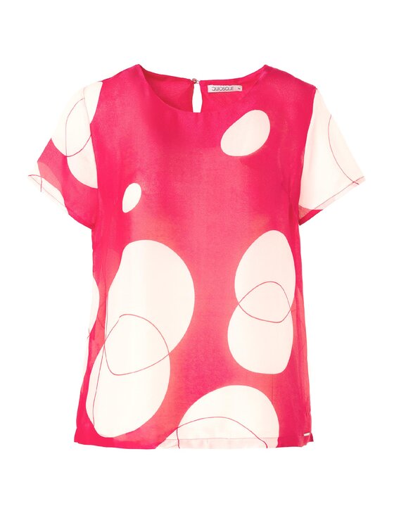 QUIOSQUE QUIOSQUE Blúzka PINK DOTS BLOUSE Bordová Regular Fit