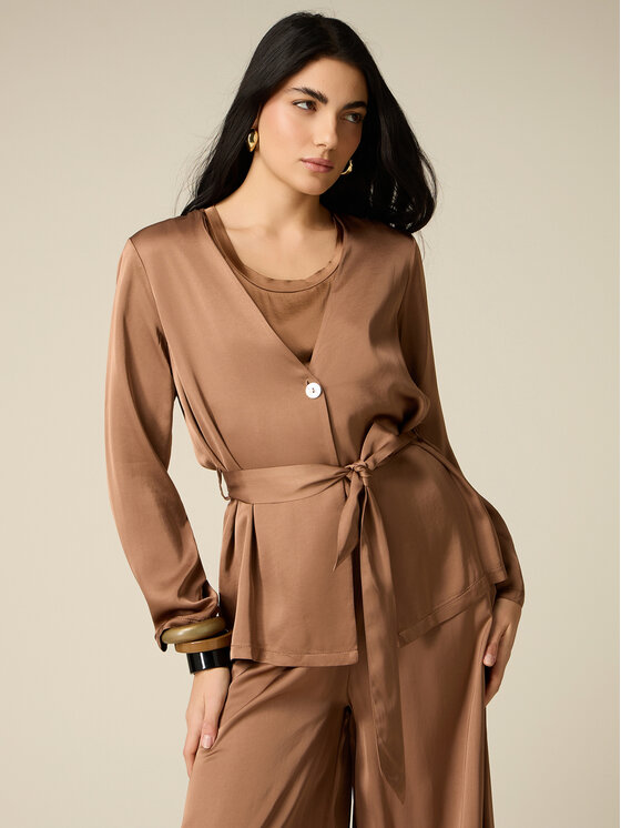 Oltre Oltre Giacca di transizione R044R002356N012 Marrone Regular Fit