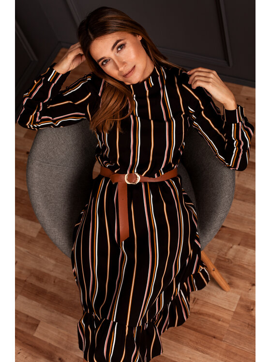 Stylove Stylove Každodenní šaty S182 Černá Regular Fit