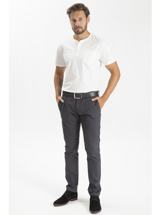 Cross Jeans Cross Jeans Chinosy E 120-045 Szary Tapered Leg