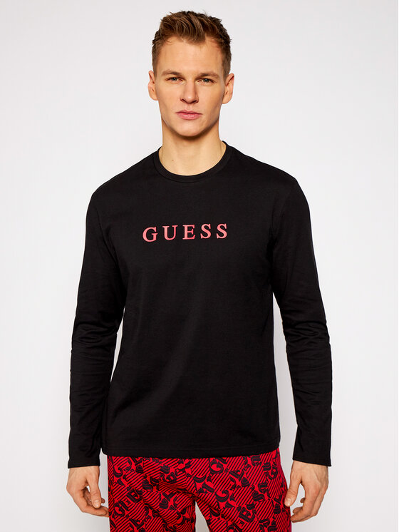Guess Guess Piżama U0BX03 JR018 Czarny Regular Fit