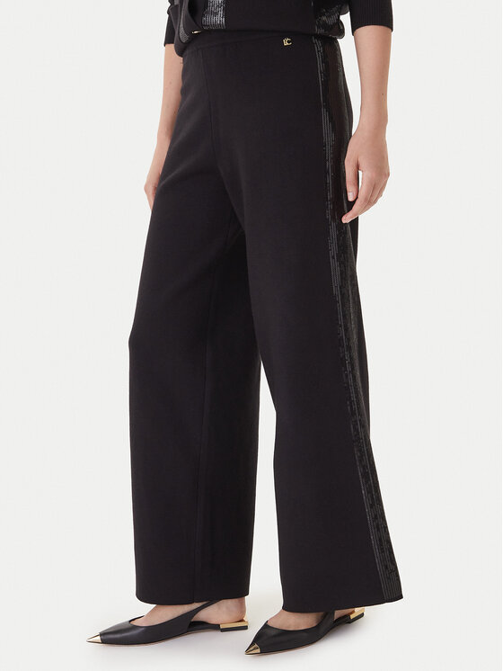 LOLA CASADEMUNT LOLA CASADEMUNT Kalhoty z materiálu LF2514003 Černá Regular Fit