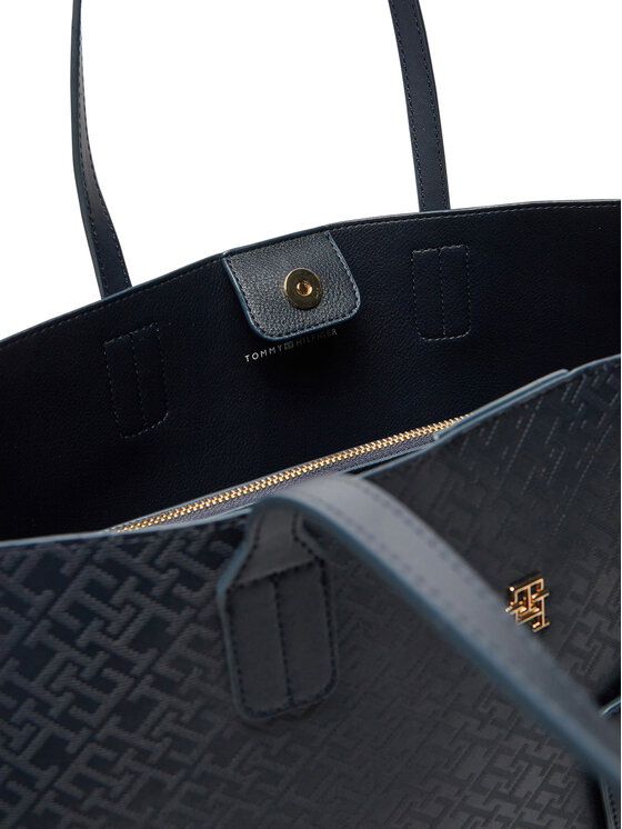 Tommy Hilfiger Tommy Hilfiger Geantă Th Distinct Tote Mono AW0AW17195 Bleumarin