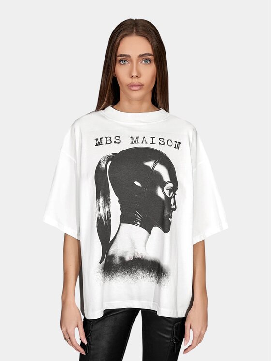 MADE BY SOCIETY MADE BY SOCIETY T-Shirt Mimesis - T28030 Biały Basic Fit