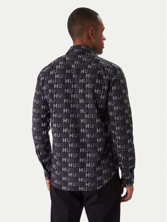 HUGO HUGO Koszula Ermo 50555775 Czarny Casual Fit