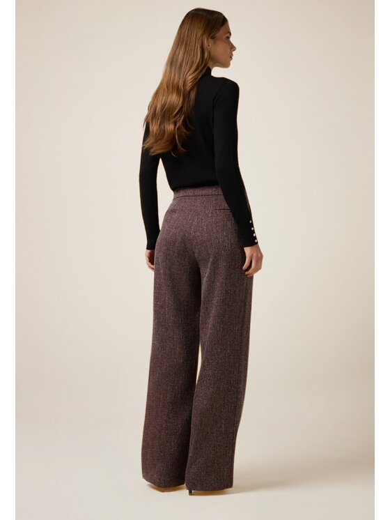 Oltre Oltre Pantaloni di tessuto P014R109071N036 Bordeaux Baggy Fit