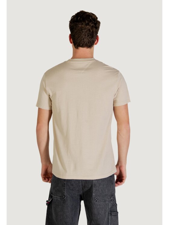 Tommy Jeans Tommy Jeans T-Shirt TJM SLIM LINEAR CHES Μπεζ Slim Fit