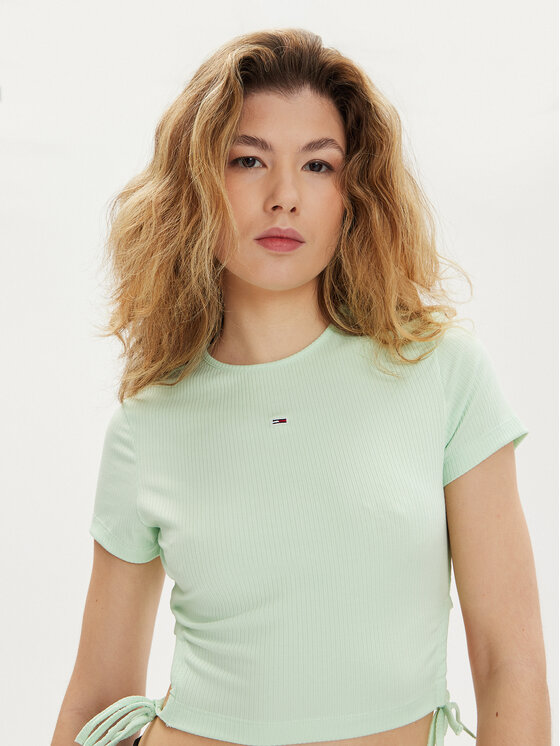 Tommy Jeans Tommy Jeans T-shirt DW0DW17902 Verde Slim Fit