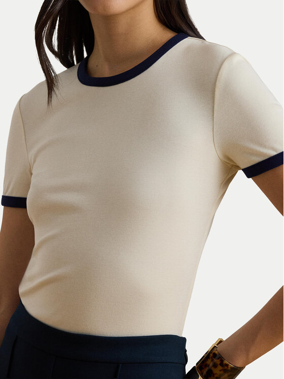 LAUREN RALPH LAUREN LAUREN RALPH LAUREN T-shirt 200P09077002 Écru Slim Fit