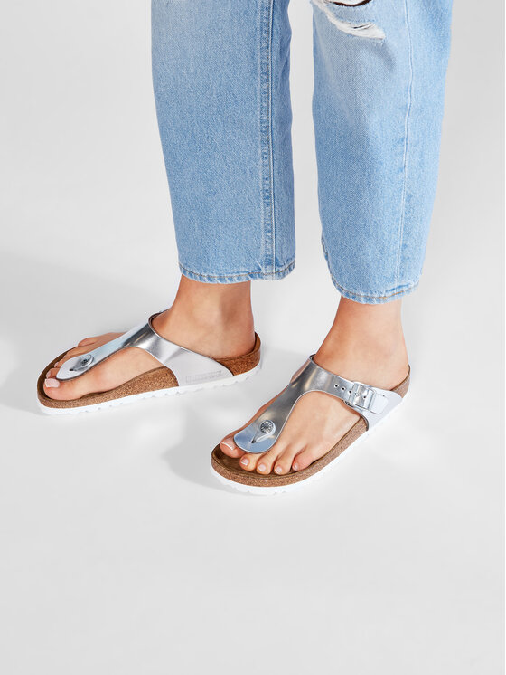 Birkenstock Birkenstock Japonki Gizeh Bs 1003675 Srebrny