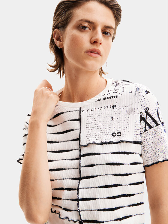 Desigual Desigual T-Shirt Lou 24SWTKA8 Λευκό Regular Fit