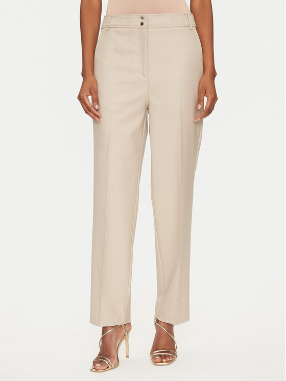 Morgan Morgan Παντελόνι υφασμάτινο 251-PLUX.F Μπεζ Straight Fit