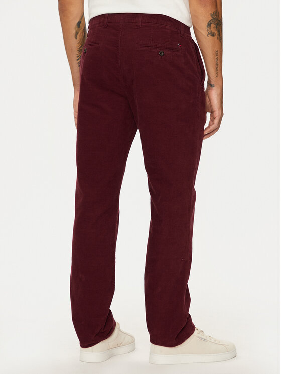 Tommy Hilfiger Tommy Hilfiger Hlače iz tkanine MW0MW32932 Bordo rdeča Regular Fit