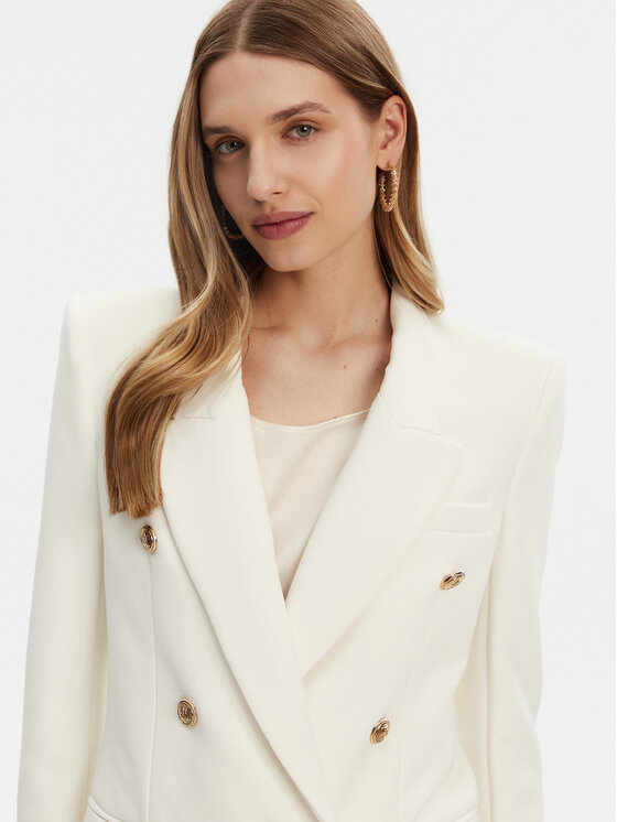 Elisabetta Franchi Elisabetta Franchi Marynarka GI-147-51E2 -V700 Biały Regular Fit