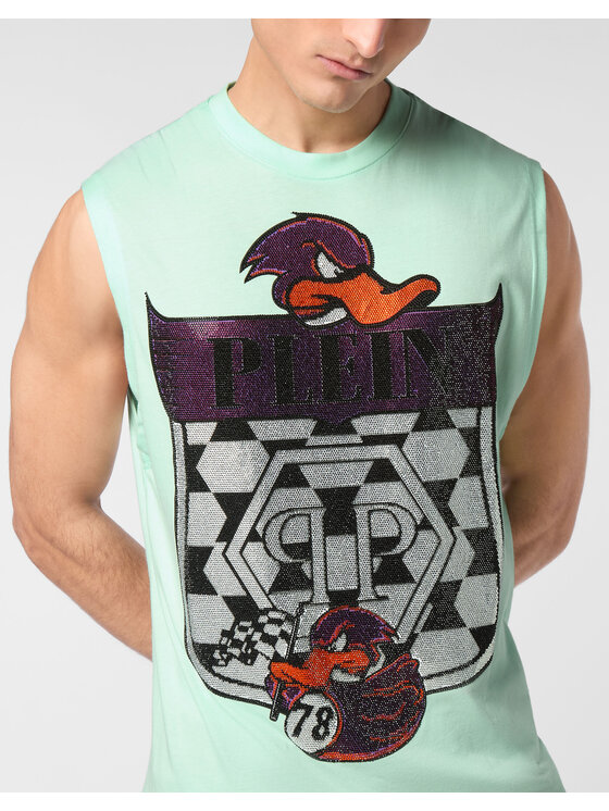 PHILIPP PLEIN PHILIPP PLEIN Tank top 24947 Zielony Regular Fit